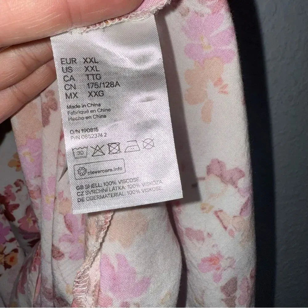 H&M Flowy Floral Midi Dress Pink Cream Boho Blooms Prairie Cottagecore
Size XXL - Picture 6 of 7